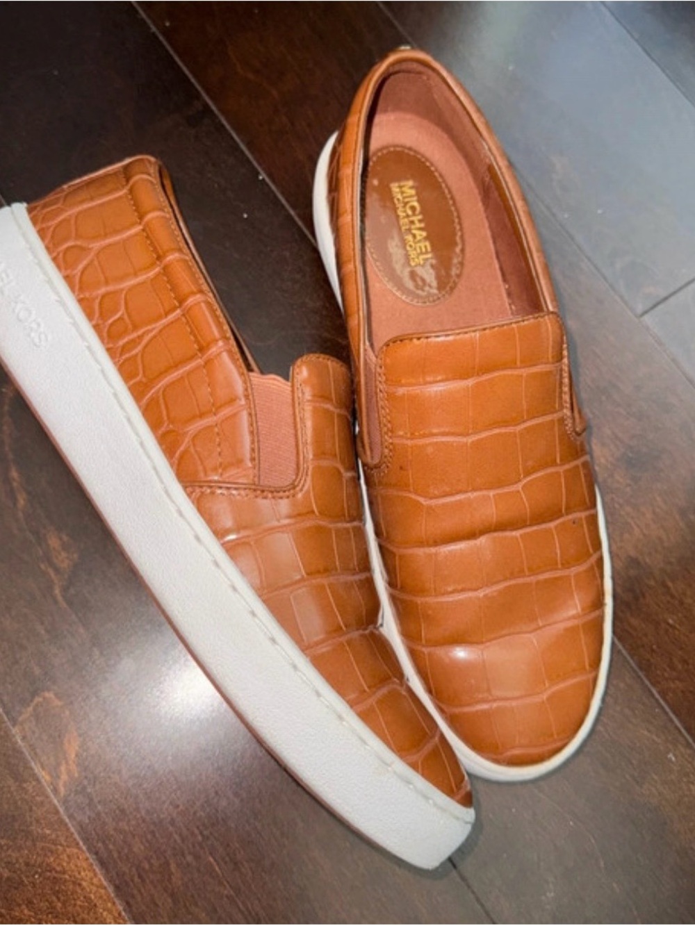 Michael Kors Brown Croc-Embossed Slip-On
Sneakers